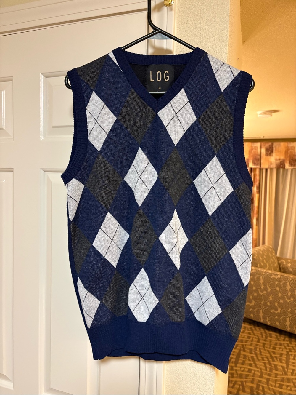 LOG Men’s Argyle Sleeveless Knit Vest - Excellent Condition - Sz M